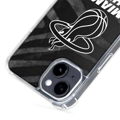 NBA Miami Heat Black Animal Print iPhone 15 MagSafe Case